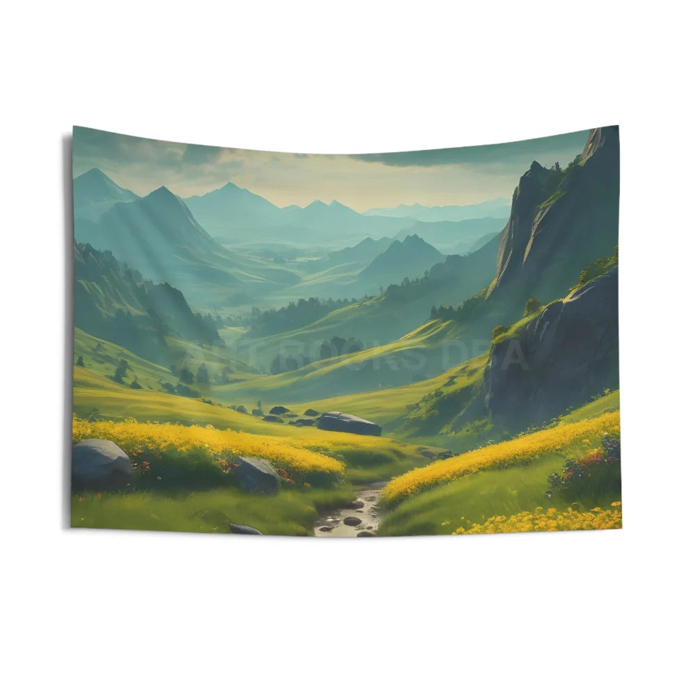 Serene Landscape Wall Tapestry Nature Decor Boho Home Art Gift for Nature Lovers Cozy Indoor Space - 36’’ × 26’’ - Home