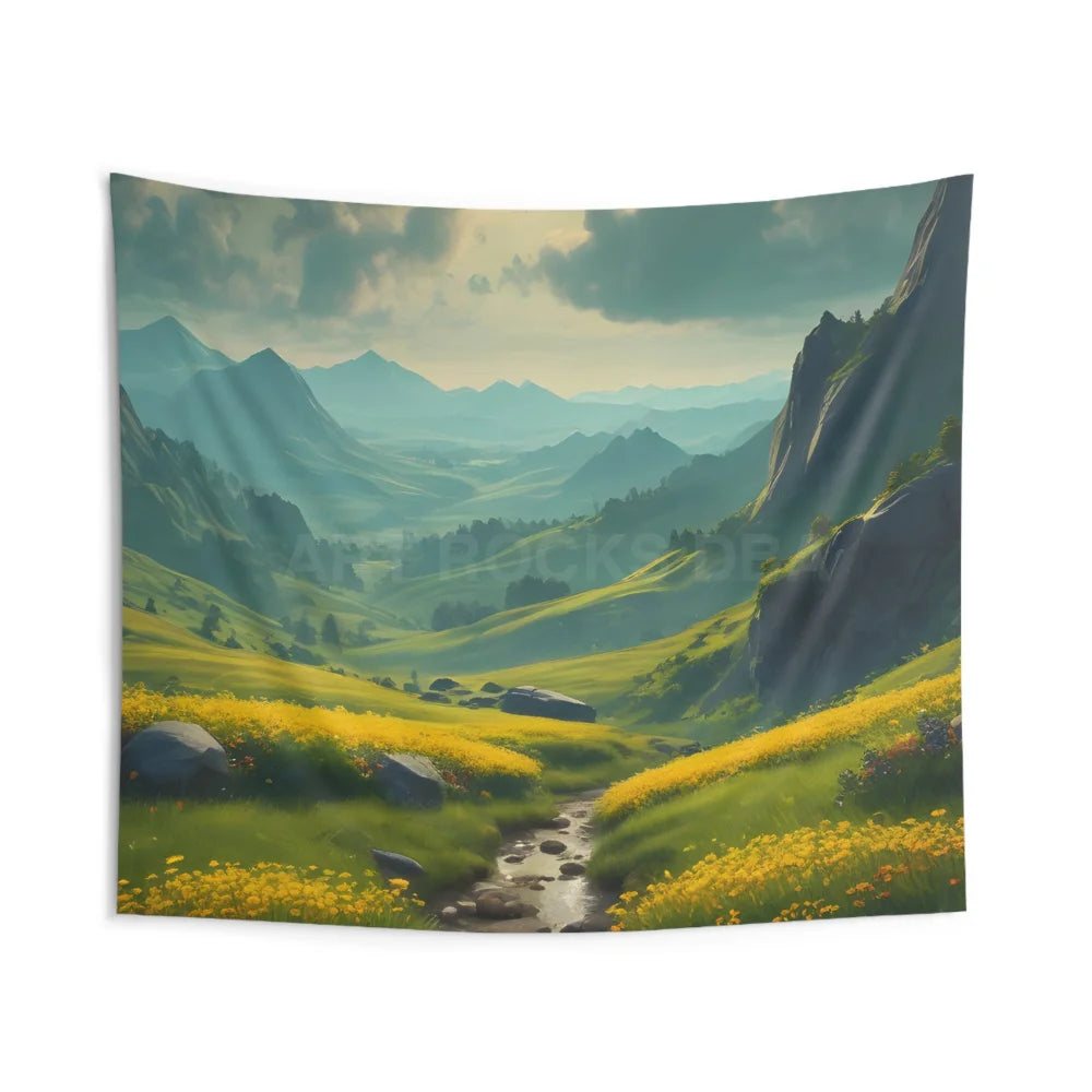 Serene Landscape Wall Tapestry Nature Decor Boho Home Art Gift for Nature Lovers Cozy Indoor Space - 104’’ × 88’’