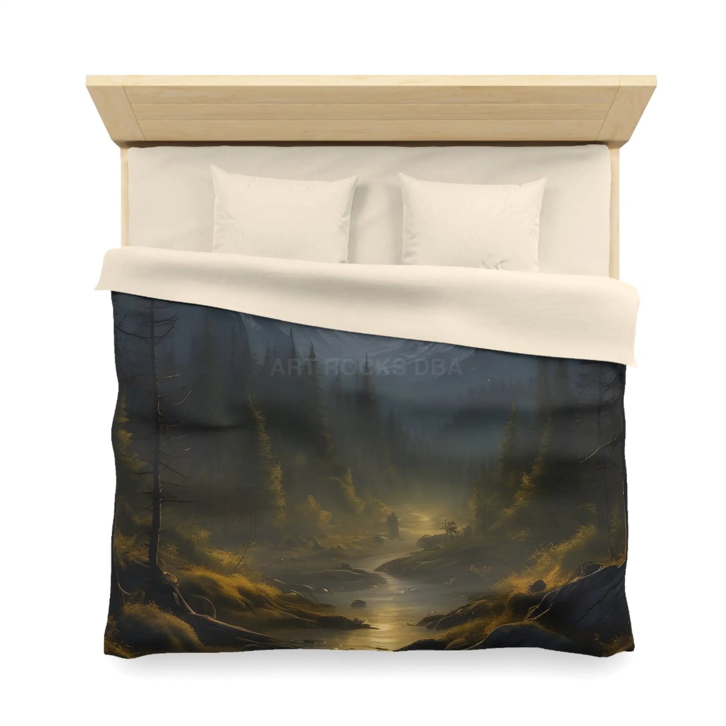 Serene Moonlit Mountain Microfiber Duvet Cover - Home Decor
