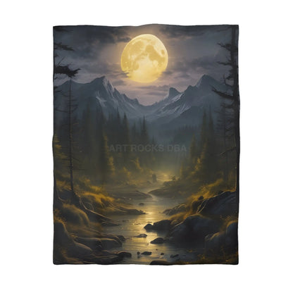 Serene Moonlit Mountain Microfiber Duvet Cover - Twin / White - Home Decor