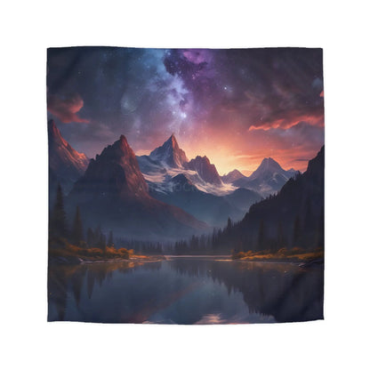 Serene Starry Mountain Microfiber Duvet Cover Cozy Bedding Bedroom Decor Nature-Inspired Gift Boho Bedroom - Queen