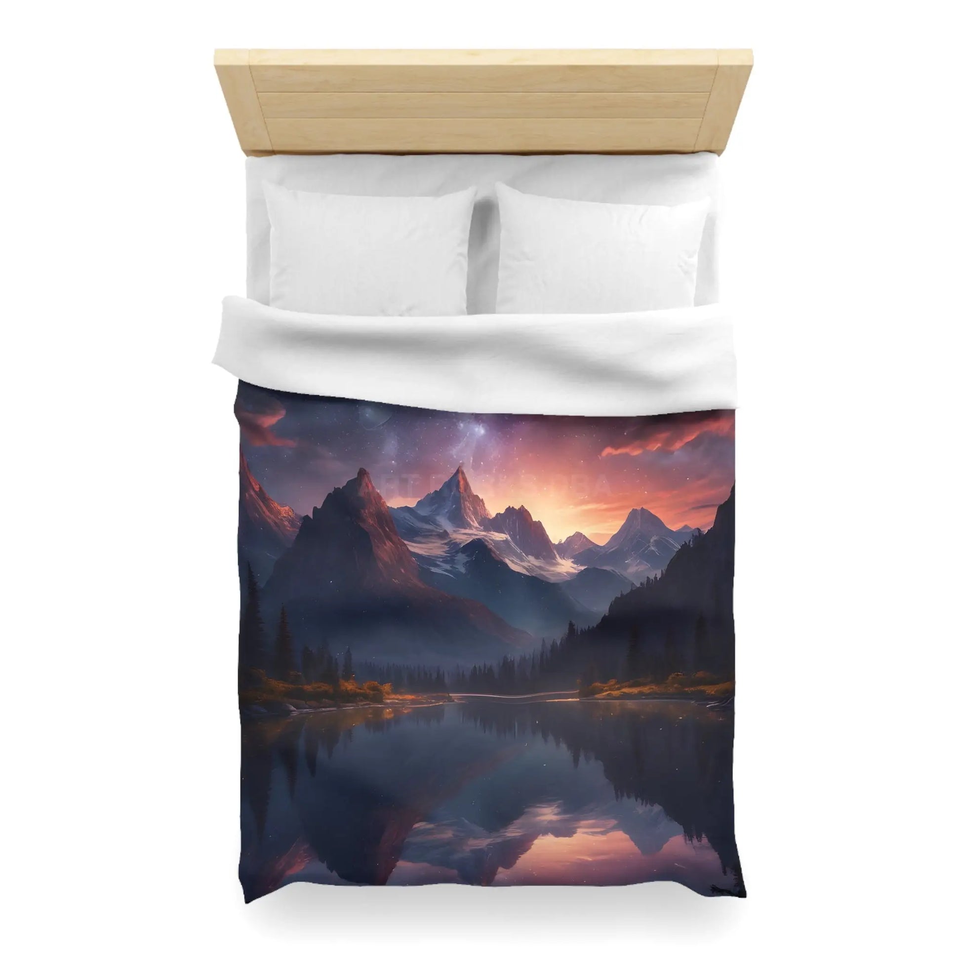 Serene Starry Mountain Microfiber Duvet Cover Cozy Bedding Bedroom Decor Nature-Inspired Gift Boho Bedroom - Home Decor