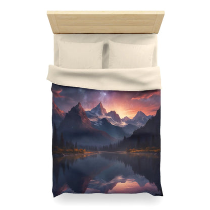 Serene Starry Mountain Microfiber Duvet Cover Cozy Bedding Bedroom Decor Nature-Inspired Gift Boho Bedroom - Home Decor