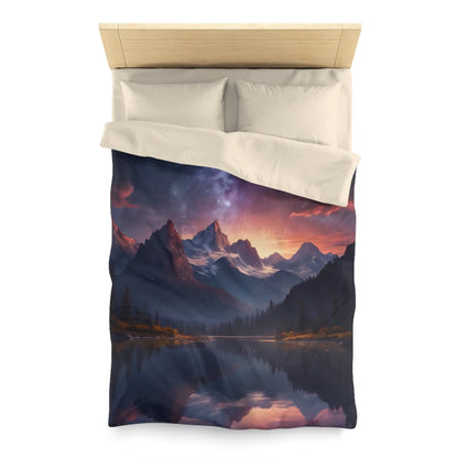 Serene Starry Mountain Microfiber Duvet Cover Cozy Bedding Bedroom Decor Nature-Inspired Gift Boho Bedroom - Home Decor
