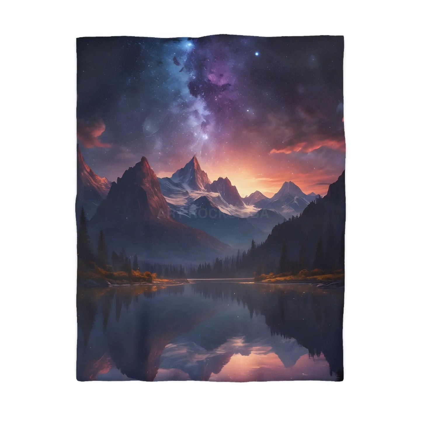 Serene Starry Mountain Microfiber Duvet Cover Cozy Bedding Bedroom Decor Nature-Inspired Gift Boho Bedroom - Twin