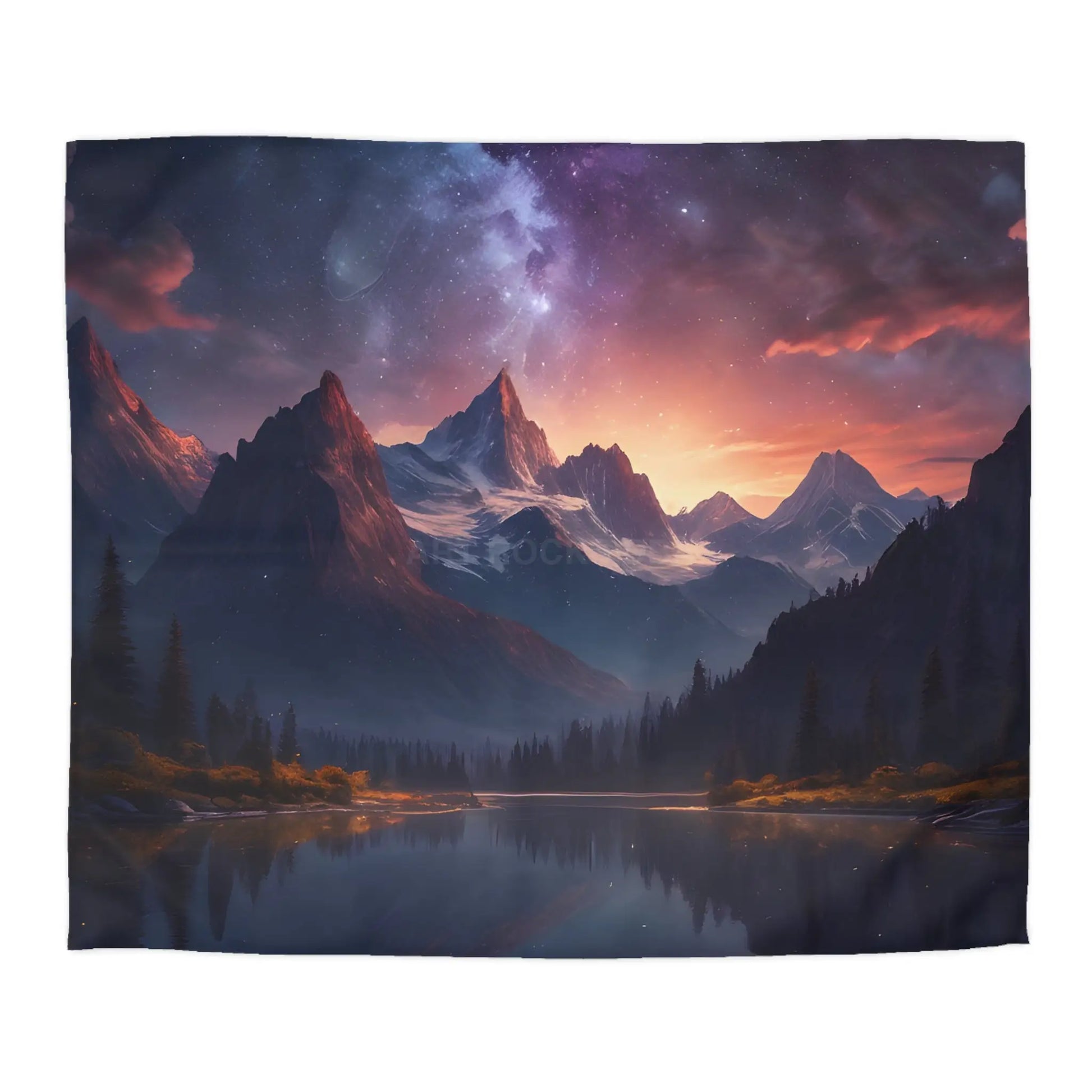 Serene Starry Mountain Microfiber Duvet Cover Cozy Bedding Bedroom Decor Nature-Inspired Gift Boho Bedroom - Home Decor