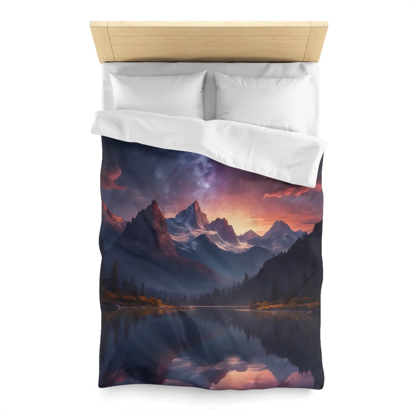 Serene Starry Mountain Microfiber Duvet Cover Cozy Bedding Bedroom Decor Nature-Inspired Gift Boho Bedroom - Home Decor