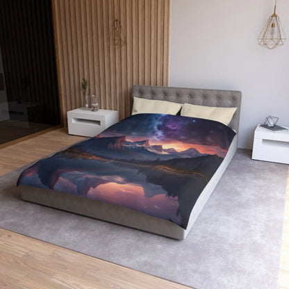 Serene Starry Mountain Microfiber Duvet Cover Cozy Bedding Bedroom Decor Nature-Inspired Gift Boho Bedroom - Home Decor