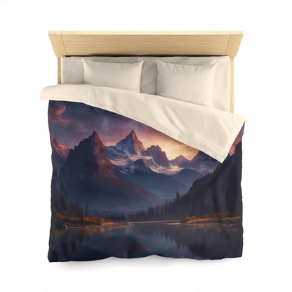 Serene Starry Mountain Microfiber Duvet Cover Cozy Bedding Bedroom Decor Nature-Inspired Gift Boho Bedroom - Home Decor