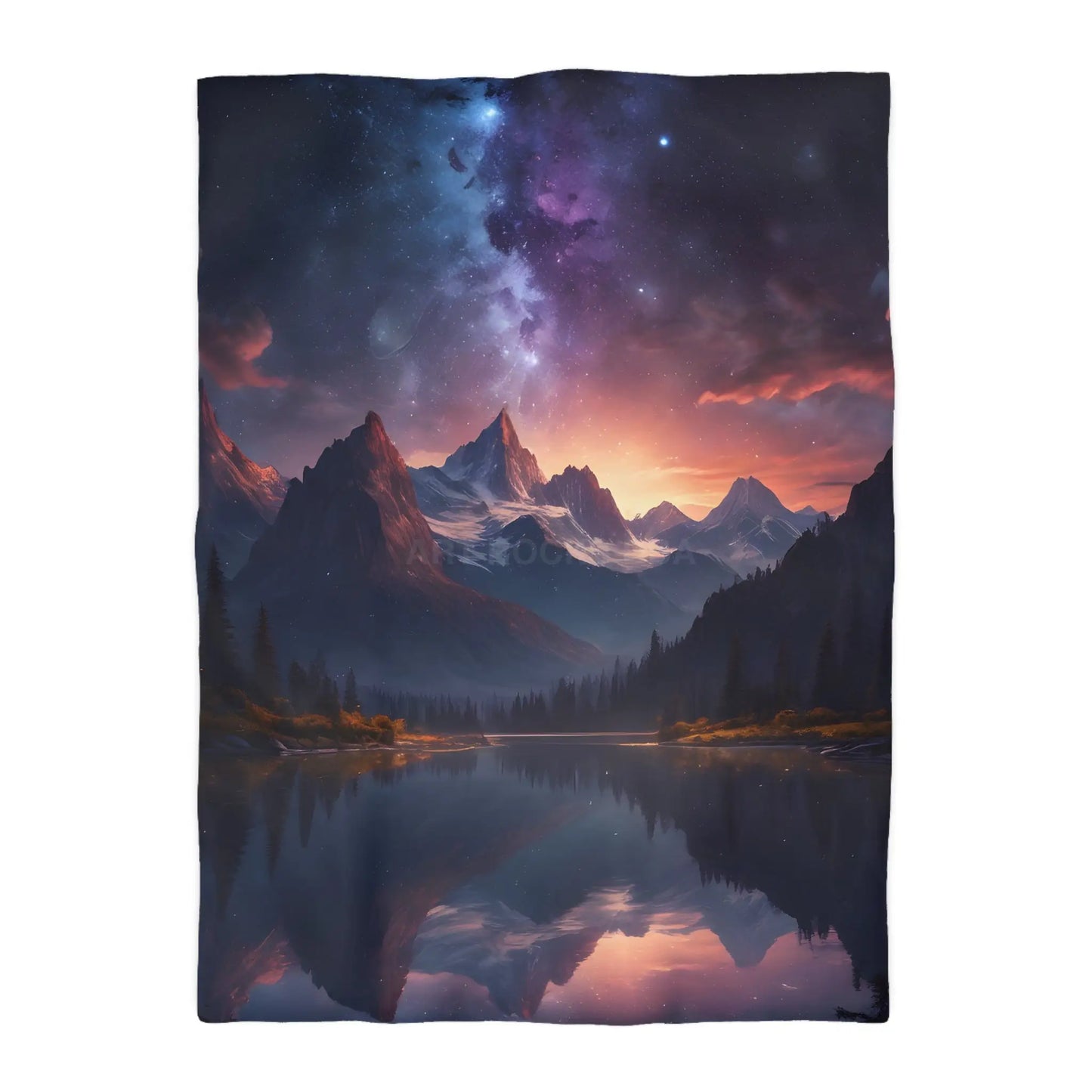 Serene Starry Mountain Microfiber Duvet Cover Cozy Bedding Bedroom Decor Nature-Inspired Gift Boho Bedroom - Twin XL