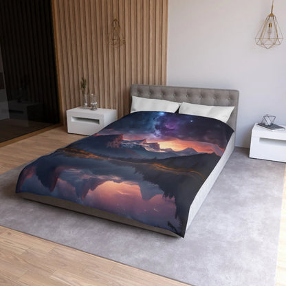 Serene Starry Mountain Microfiber Duvet Cover Cozy Bedding Bedroom Decor Nature-Inspired Gift Boho Bedroom - Home Decor