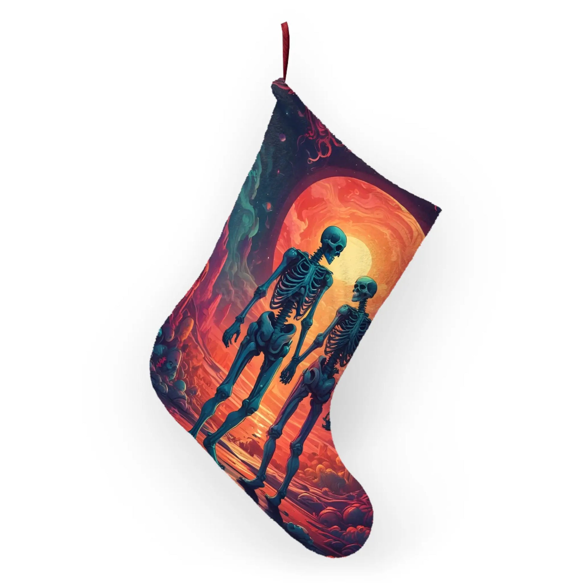 Skeleton Couple Christmas Stocking – Gothic Holiday Decor - One size - Home Decor