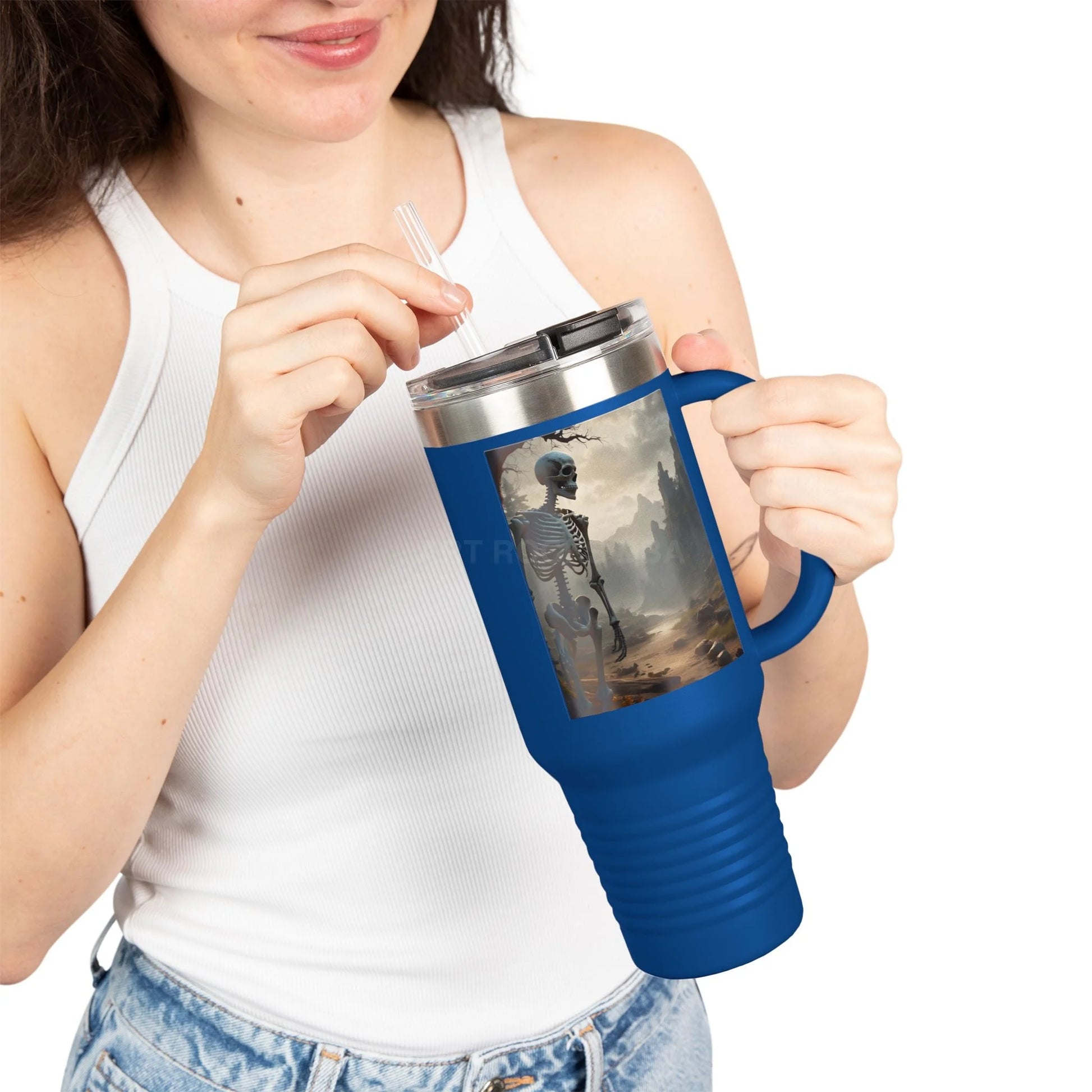 Skeleton Insulated Travel Mug Insulated Cup for Coffee Hot Drinks Halloween Gift Travel Enthusiast Unique Travel Cup