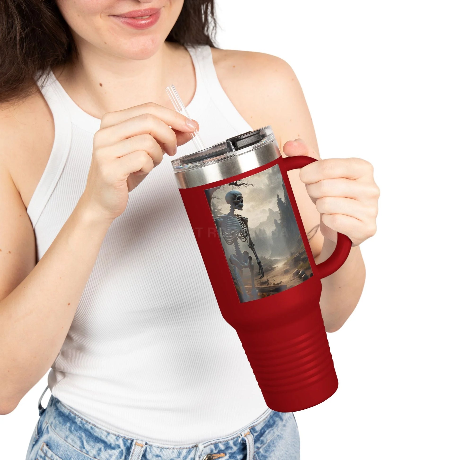 Skeleton Insulated Travel Mug Insulated Cup for Coffee Hot Drinks Halloween Gift Travel Enthusiast Unique Travel Cup