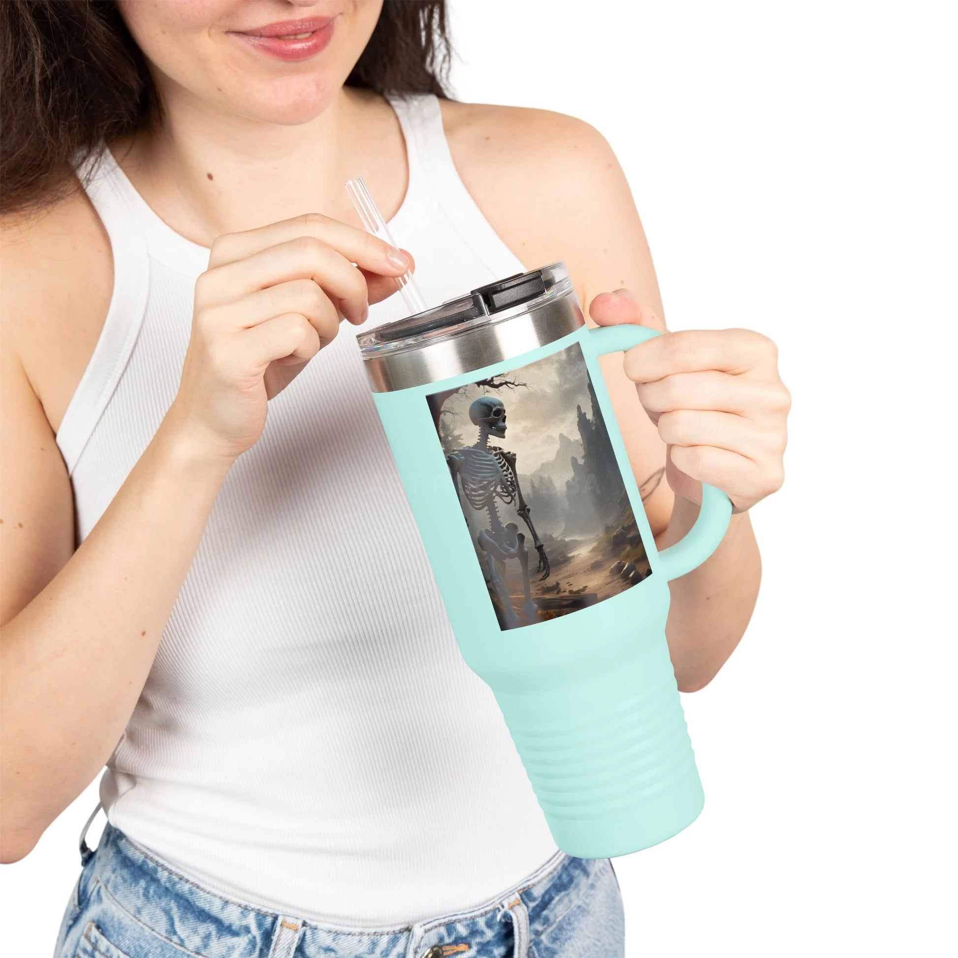 Skeleton Insulated Travel Mug Insulated Cup for Coffee Hot Drinks Halloween Gift Travel Enthusiast Unique Travel Cup