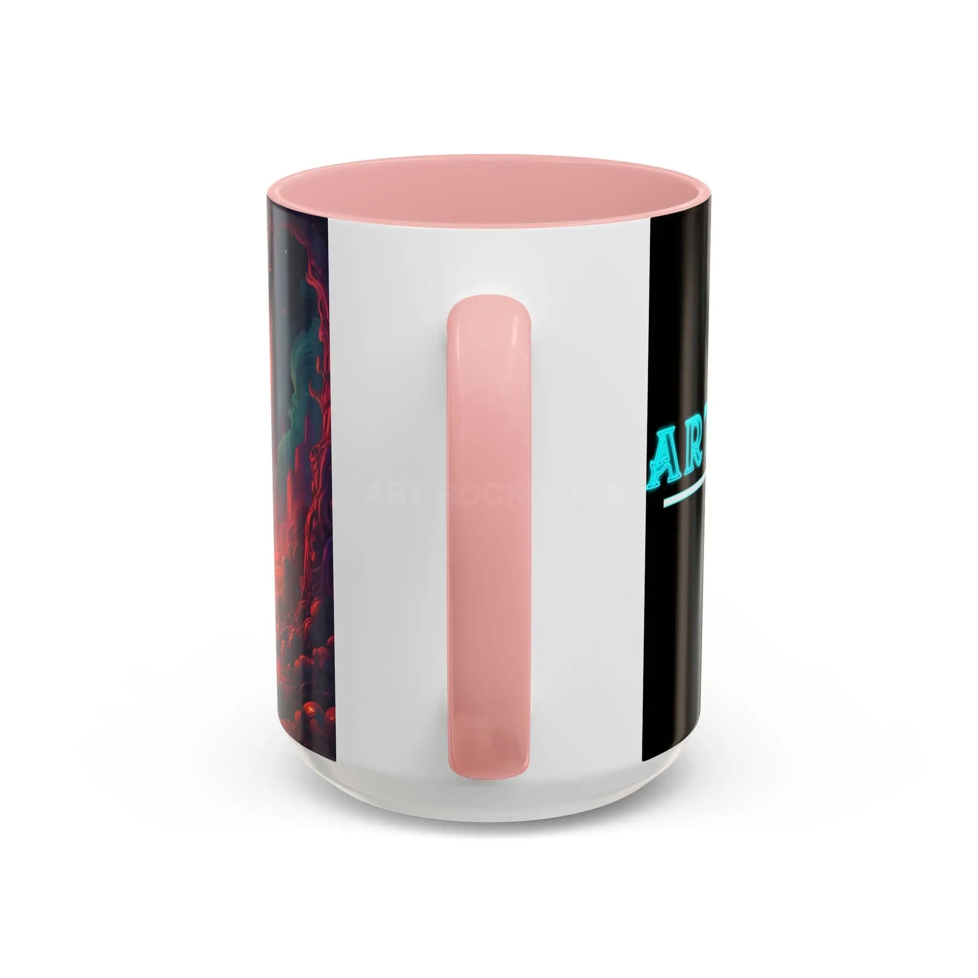 Skeletons in Love Accent Coffee Mug — Retro Neon Skull Couple 11/15oz - Mug