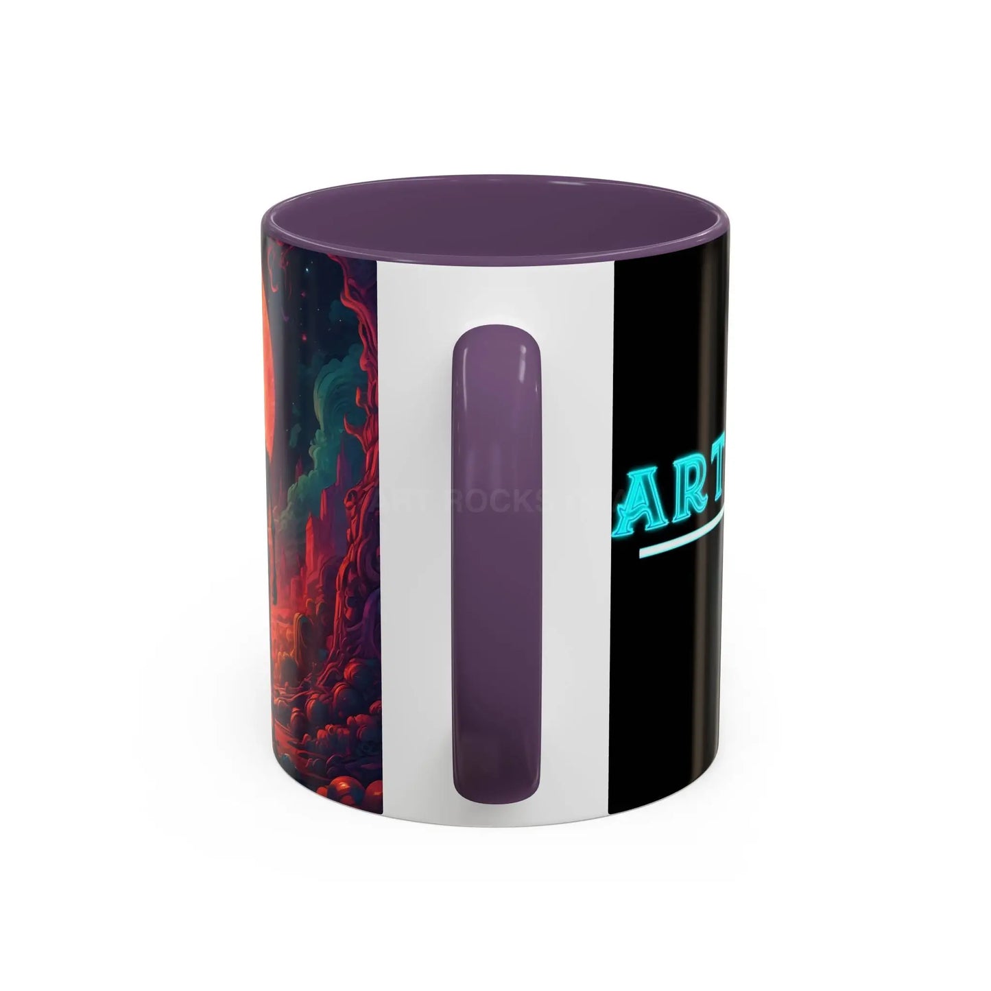 Skeletons in Love Accent Coffee Mug — Retro Neon Skull Couple 11/15oz - Mug