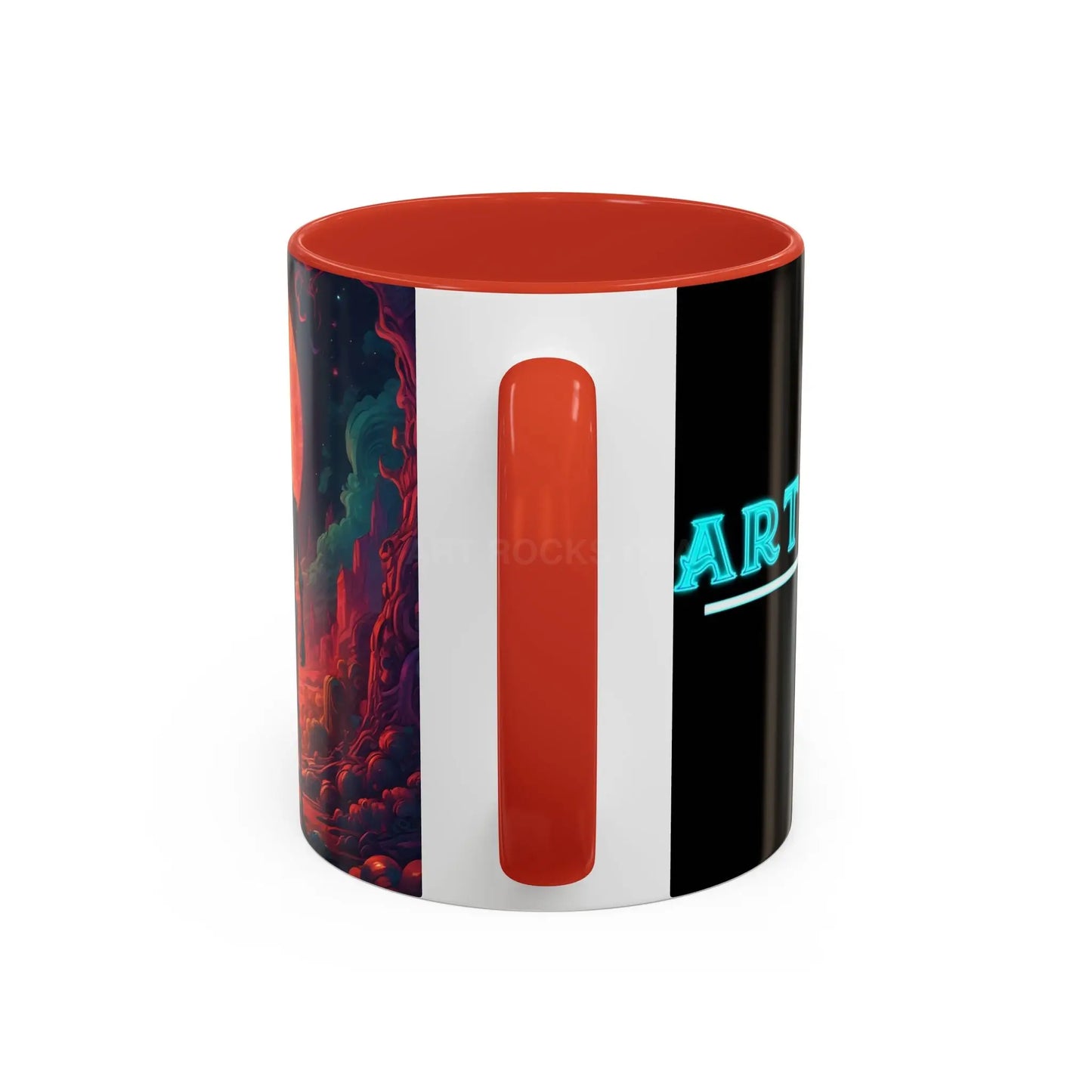 Skeletons in Love Accent Coffee Mug — Retro Neon Skull Couple 11/15oz - Mug