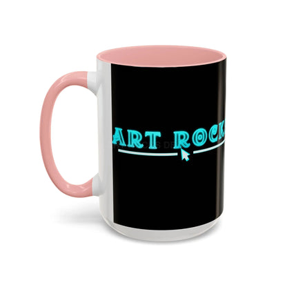 Skeletons in Love Accent Coffee Mug — Retro Neon Skull Couple 11/15oz - Mug