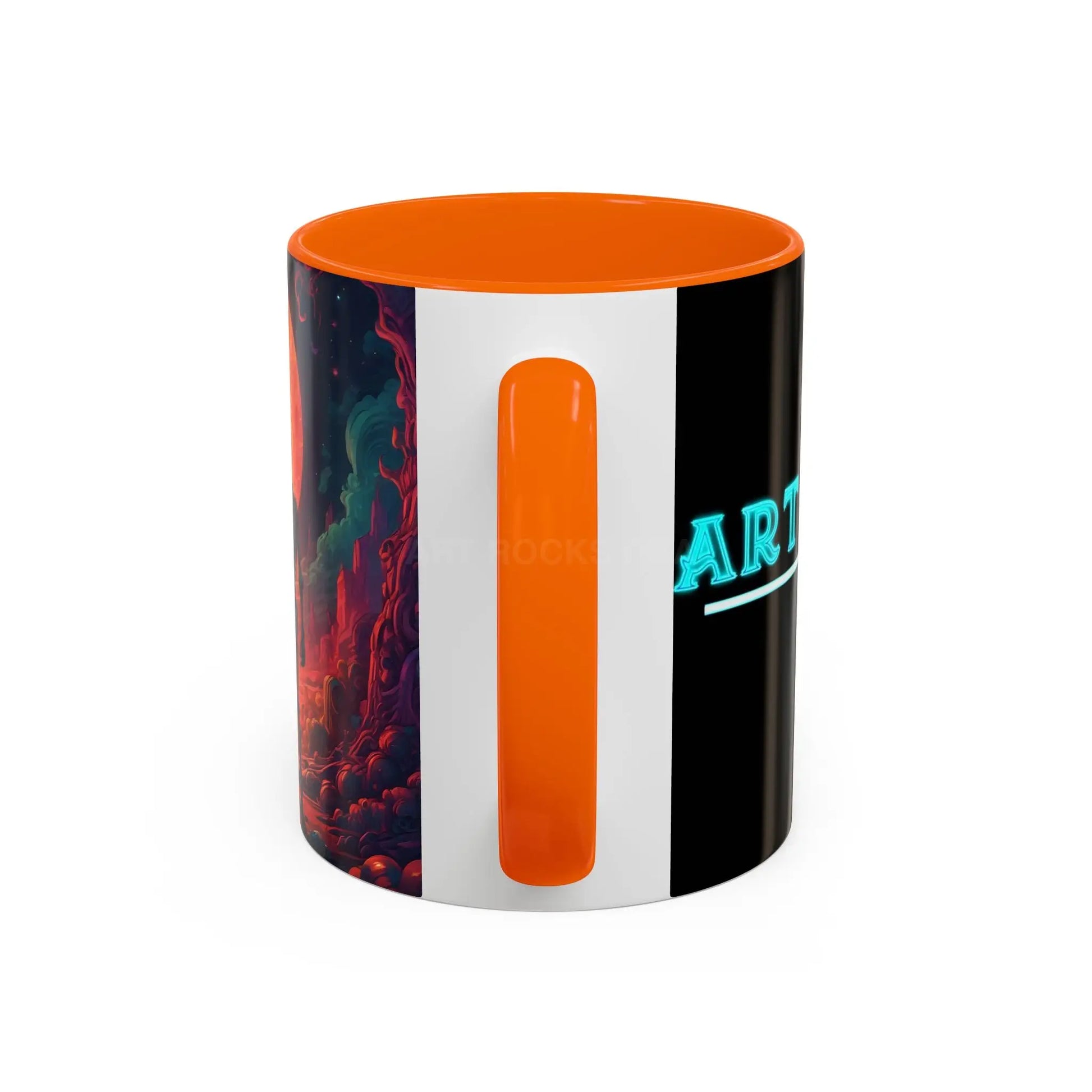 Skeletons in Love Accent Coffee Mug — Retro Neon Skull Couple 11/15oz - Mug