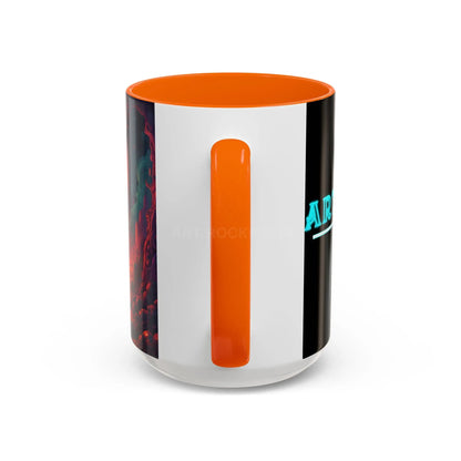 Skeletons in Love Accent Coffee Mug — Retro Neon Skull Couple 11/15oz - Mug