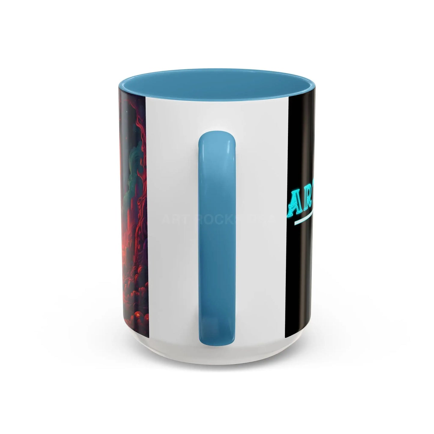 Skeletons in Love Accent Coffee Mug — Retro Neon Skull Couple 11/15oz - Mug