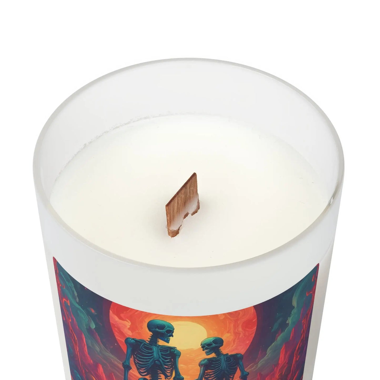 Skeletons in Love Candle — Romantic Gothic Frosted Glass Candle (11oz) - Home Decor