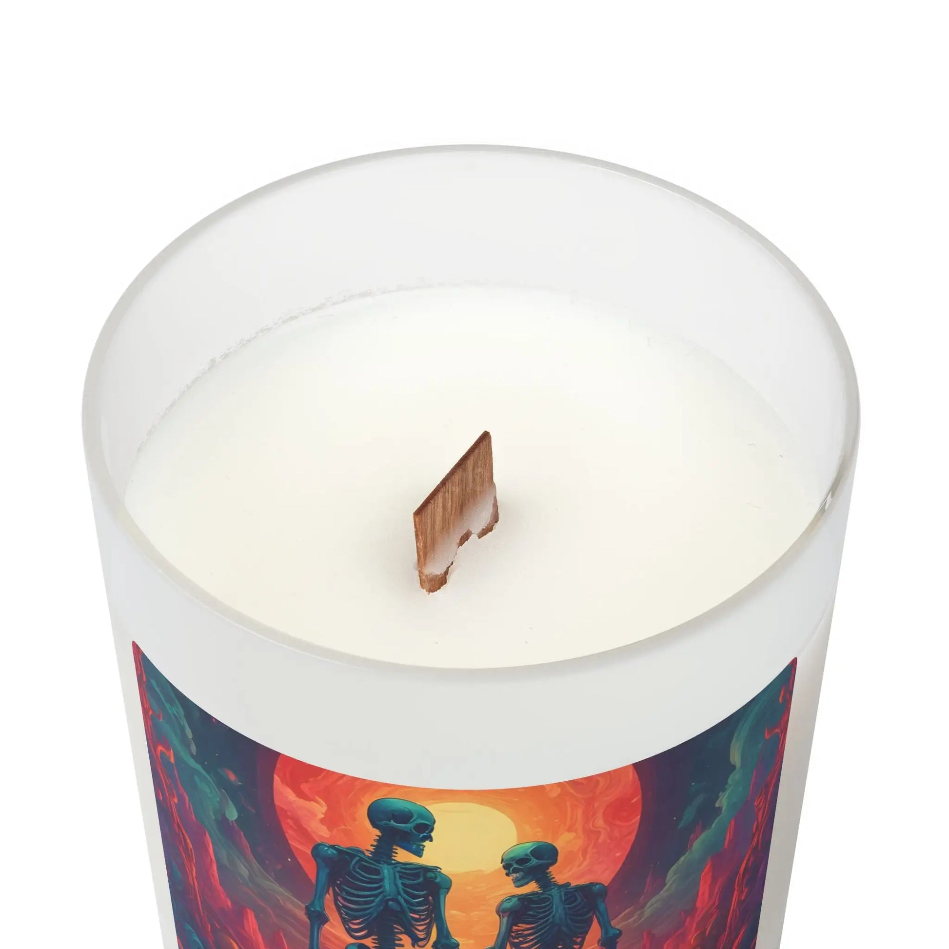Skeletons in Love Candle — Romantic Gothic Frosted Glass Candle (11oz) - Home Decor