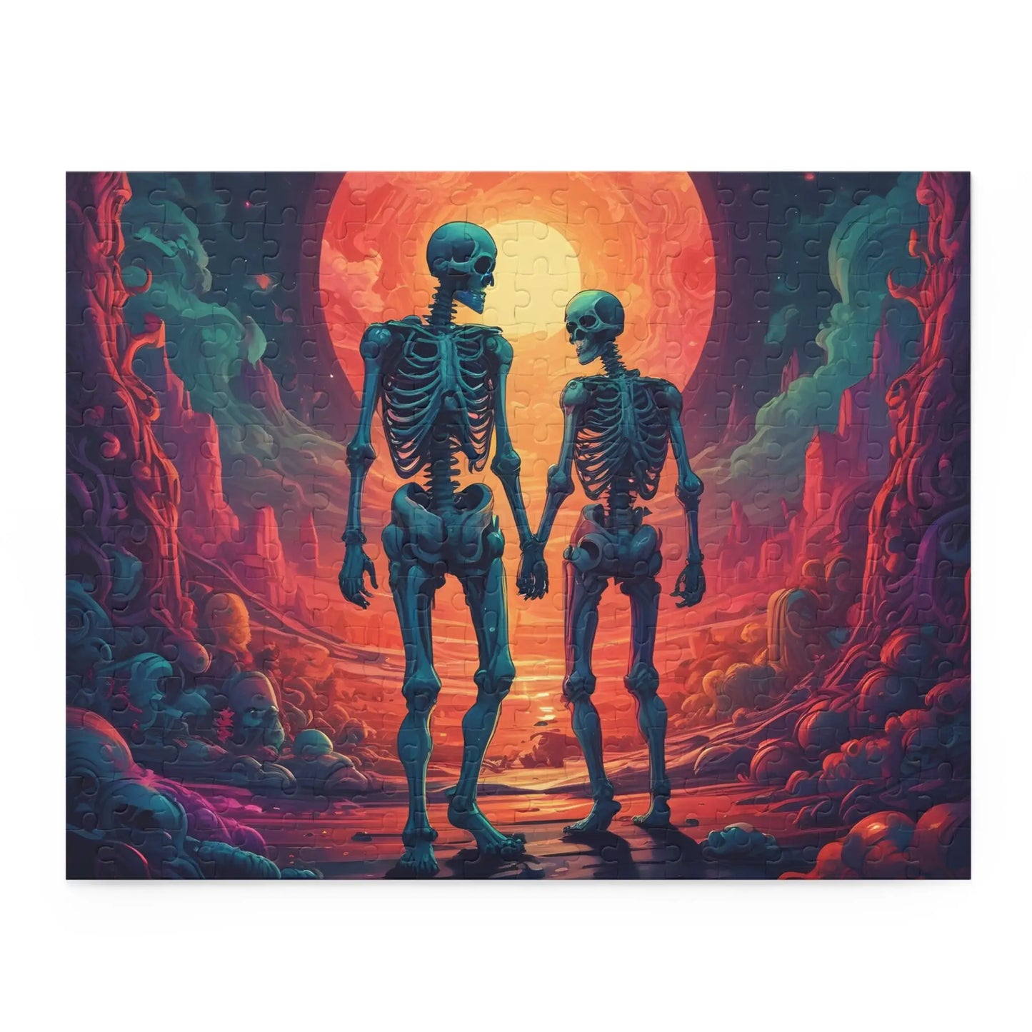 Skeletons In Love Puzzle — 120/252/500-Piece Jigsaw - 14’’ × 11’’ (252 pcs) - Puzzle
