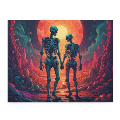 Skeletons In Love Puzzle — 120/252/500-Piece Jigsaw - 14’’ × 11’’ (252 pcs) - Puzzle