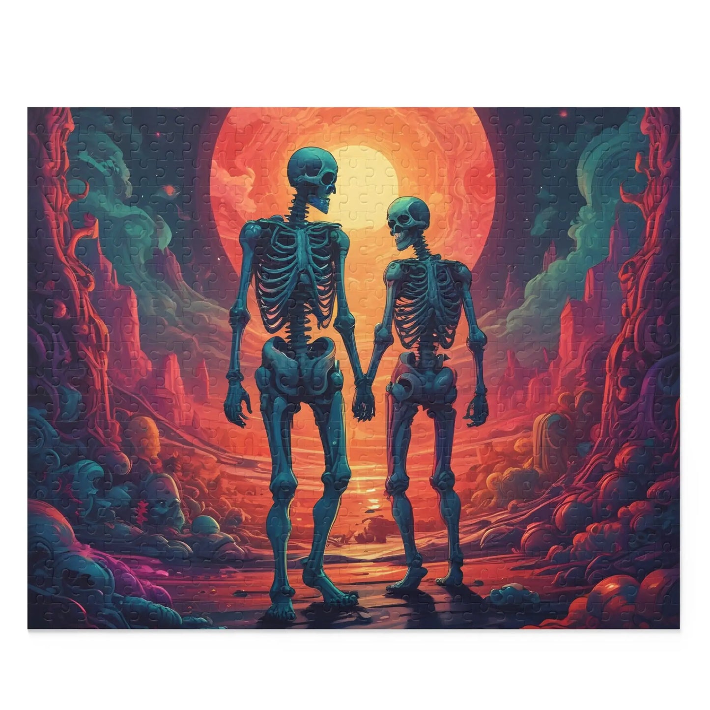 Skeletons In Love Puzzle — 120/252/500-Piece Jigsaw - 20’’ × 16’’ (500 pcs) - Puzzle