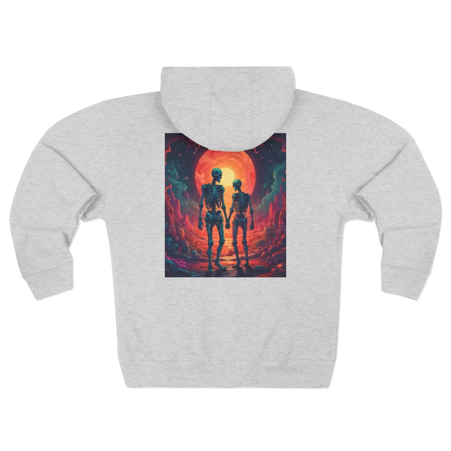 Skeletons in Love Zip-Up Hoodie - XS / Heather Grey - Hoodie