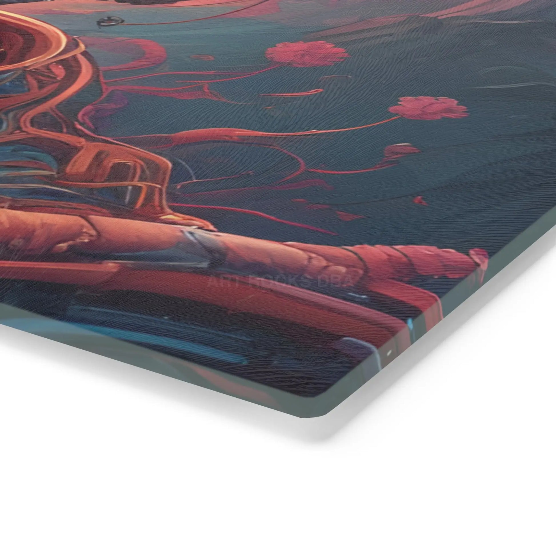 Skull & Headphones Psychedelic Cutting Board — Floral Skull Kitchen Decor - Home Decor