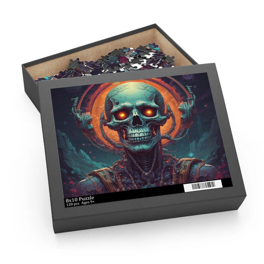Skull Mystic Jigsaw Puzzle — Neon Skeletal Art (120/252/500 pcs) - 10’’ × 8’’ (120 pcs) - Puzzle