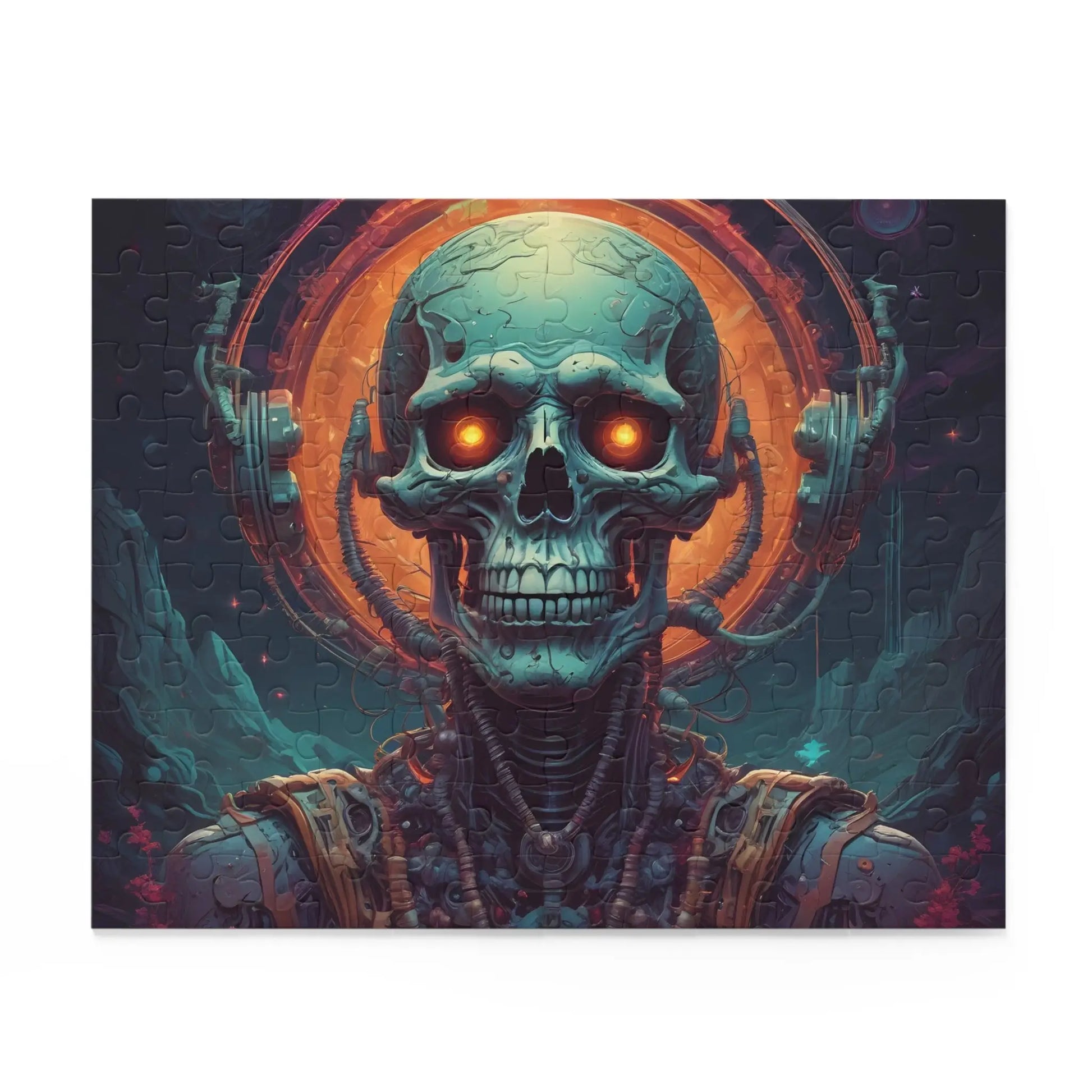 Skull Mystic Jigsaw Puzzle — Neon Skeletal Art (120/252/500 pcs) - Puzzle