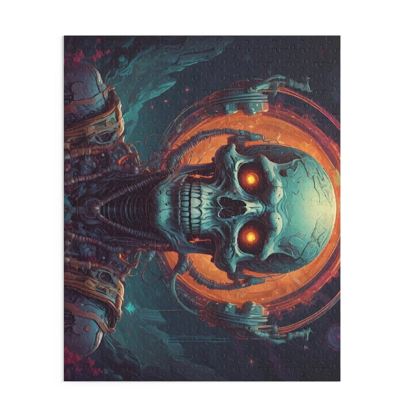 Skull Mystic Jigsaw Puzzle — Neon Skeletal Art (120/252/500 pcs) - Puzzle