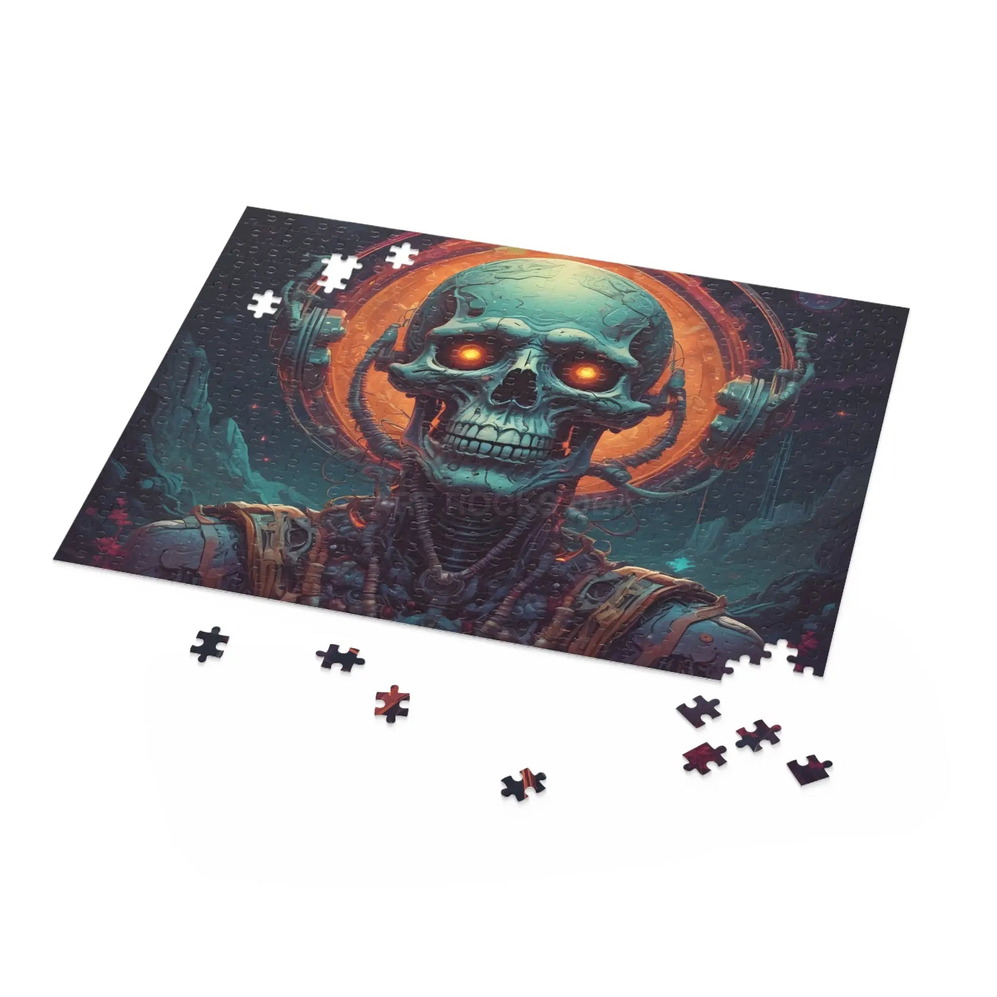 Skull Mystic Jigsaw Puzzle — Neon Skeletal Art (120/252/500 pcs) - Puzzle