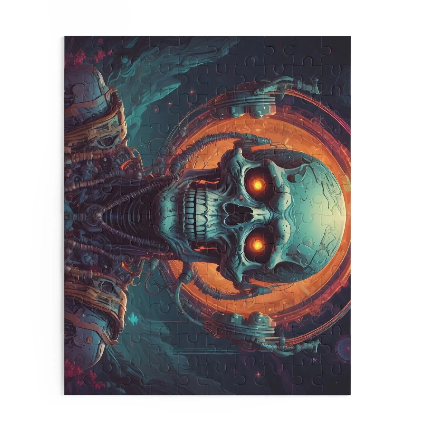 Skull Mystic Jigsaw Puzzle — Neon Skeletal Art (120/252/500 pcs) - Puzzle