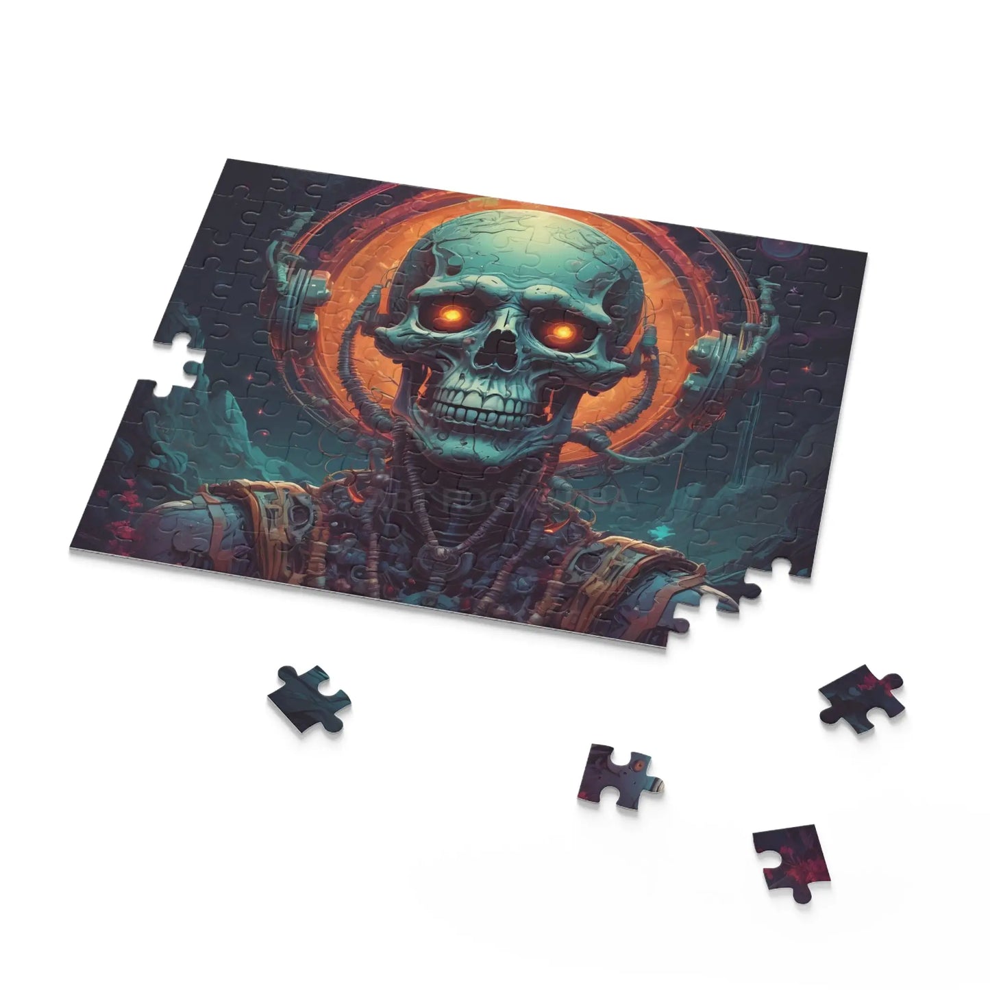 Skull Mystic Jigsaw Puzzle — Neon Skeletal Art (120/252/500 pcs) - Puzzle
