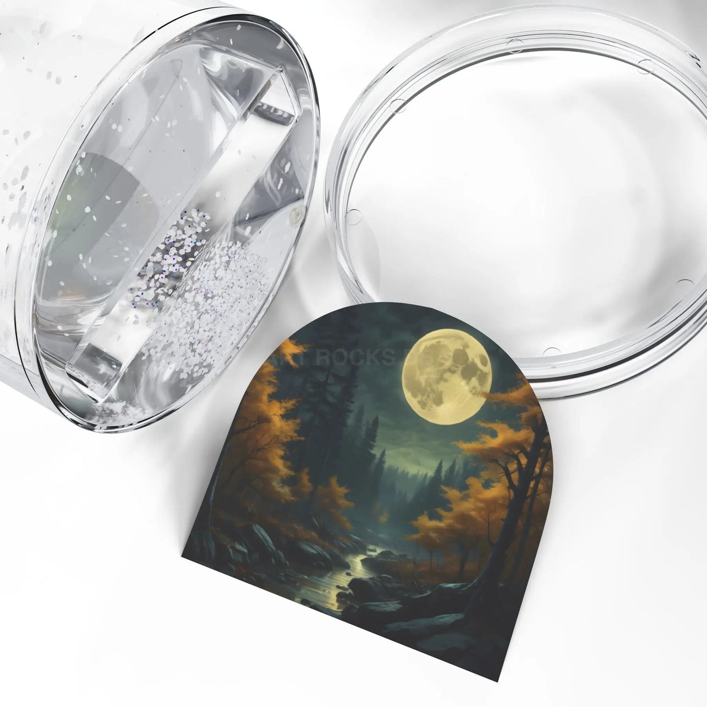 Snow Globe — Moonlit Forest Snow Globe Decorative Keepsake - 3.5’’ × 3.4’’ - Home Decor