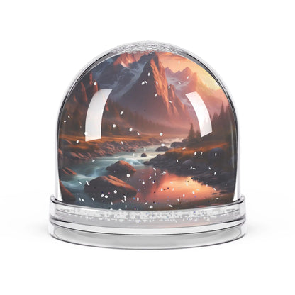 Snow Globe — Mountain Sunset Landscape Snow Globe - 3.5’’ × 3.4’’ - Home Decor