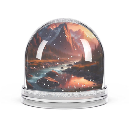 Snow Globe — Mountain Sunset Landscape Snow Globe - 3.5’’ × 3.4’’ - Home Decor