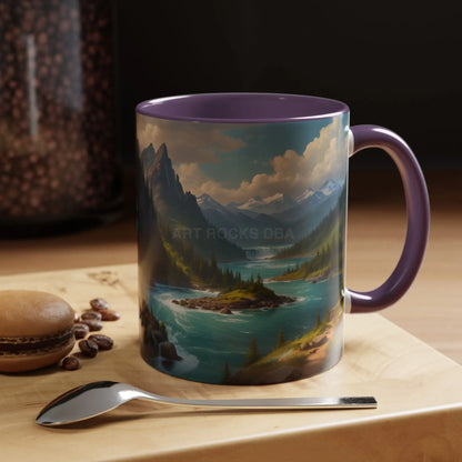 Snow Melt Mountain River Accent Coffee Mug — Nature Landscape 11/15oz - Mug