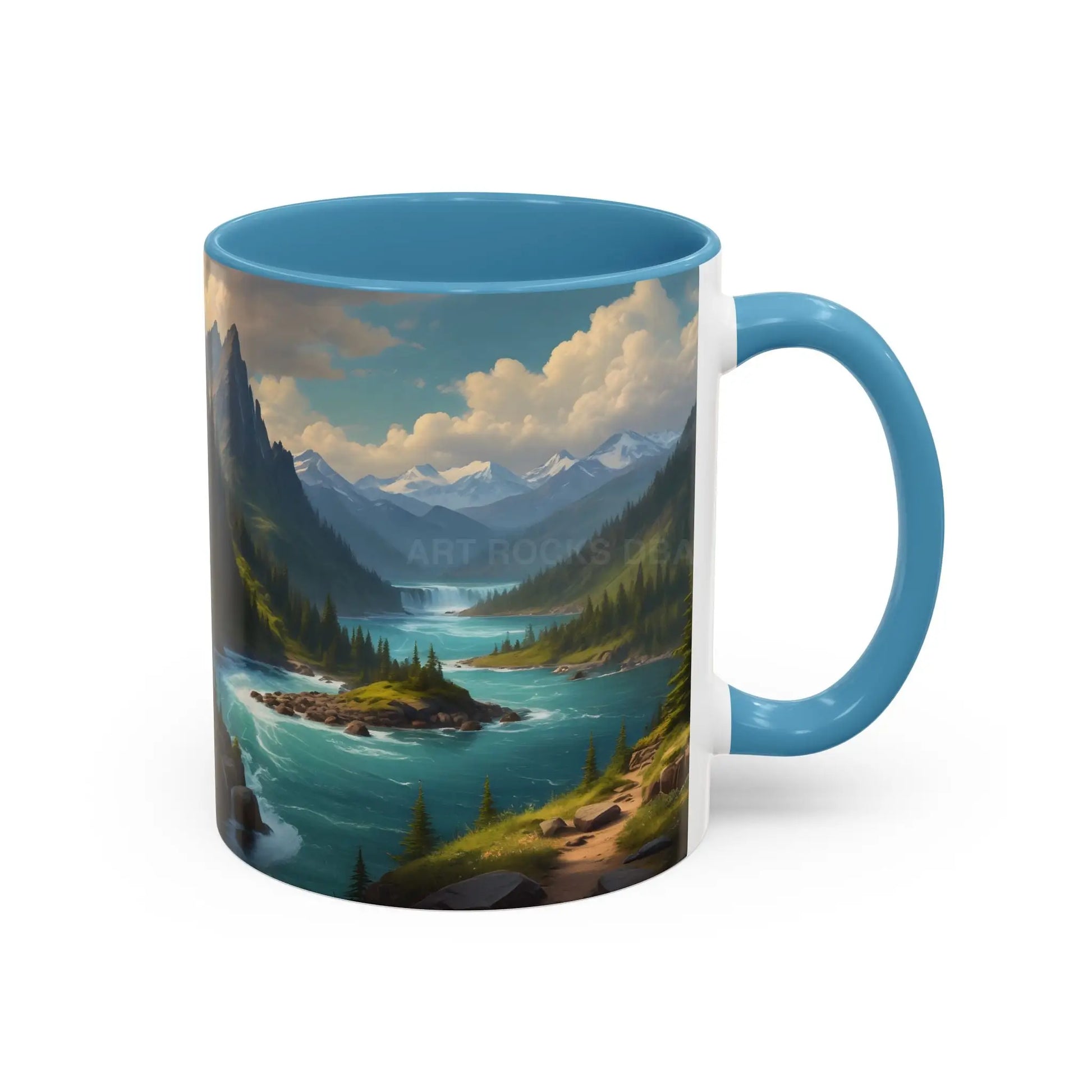 Snow Melt Mountain River Accent Coffee Mug — Nature Landscape 11/15oz - Mug