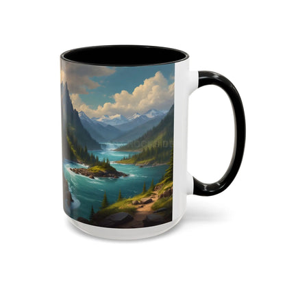 Snow Melt Mountain River Accent Coffee Mug — Nature Landscape 11/15oz - Mug