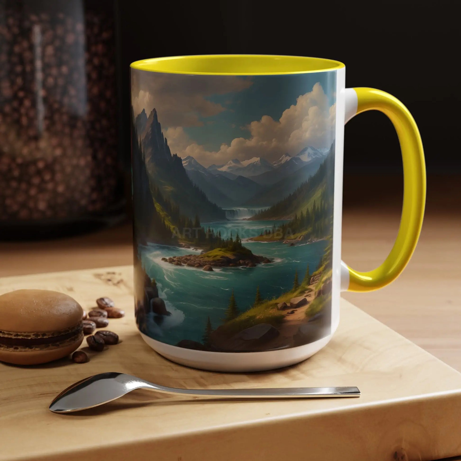 Snow Melt Mountain River Accent Coffee Mug — Nature Landscape 11/15oz - Mug