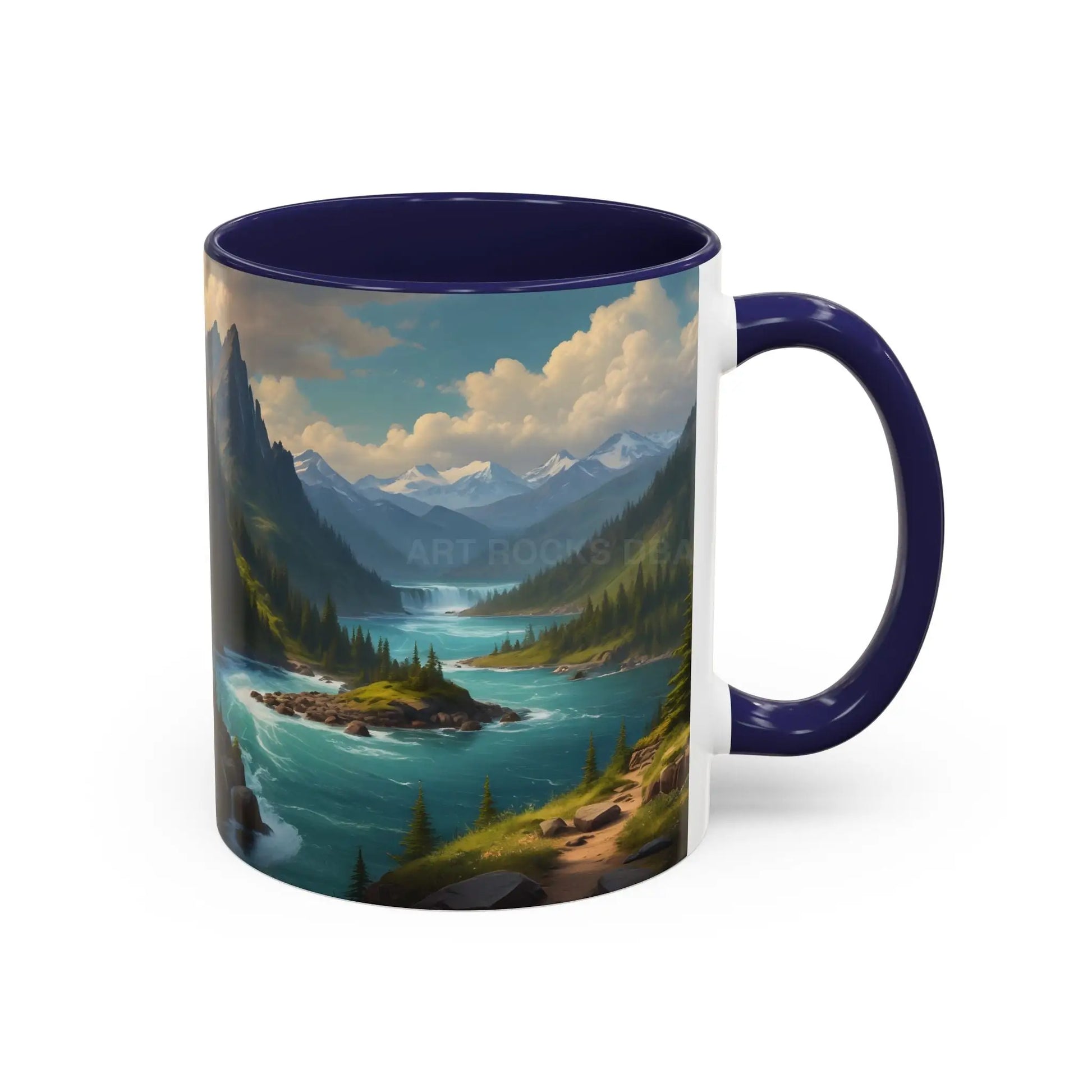 Snow Melt Mountain River Accent Coffee Mug — Nature Landscape 11/15oz - Mug