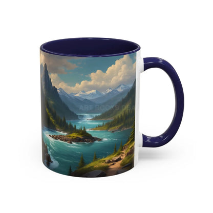 Snow Melt Mountain River Accent Coffee Mug — Nature Landscape 11/15oz - Mug
