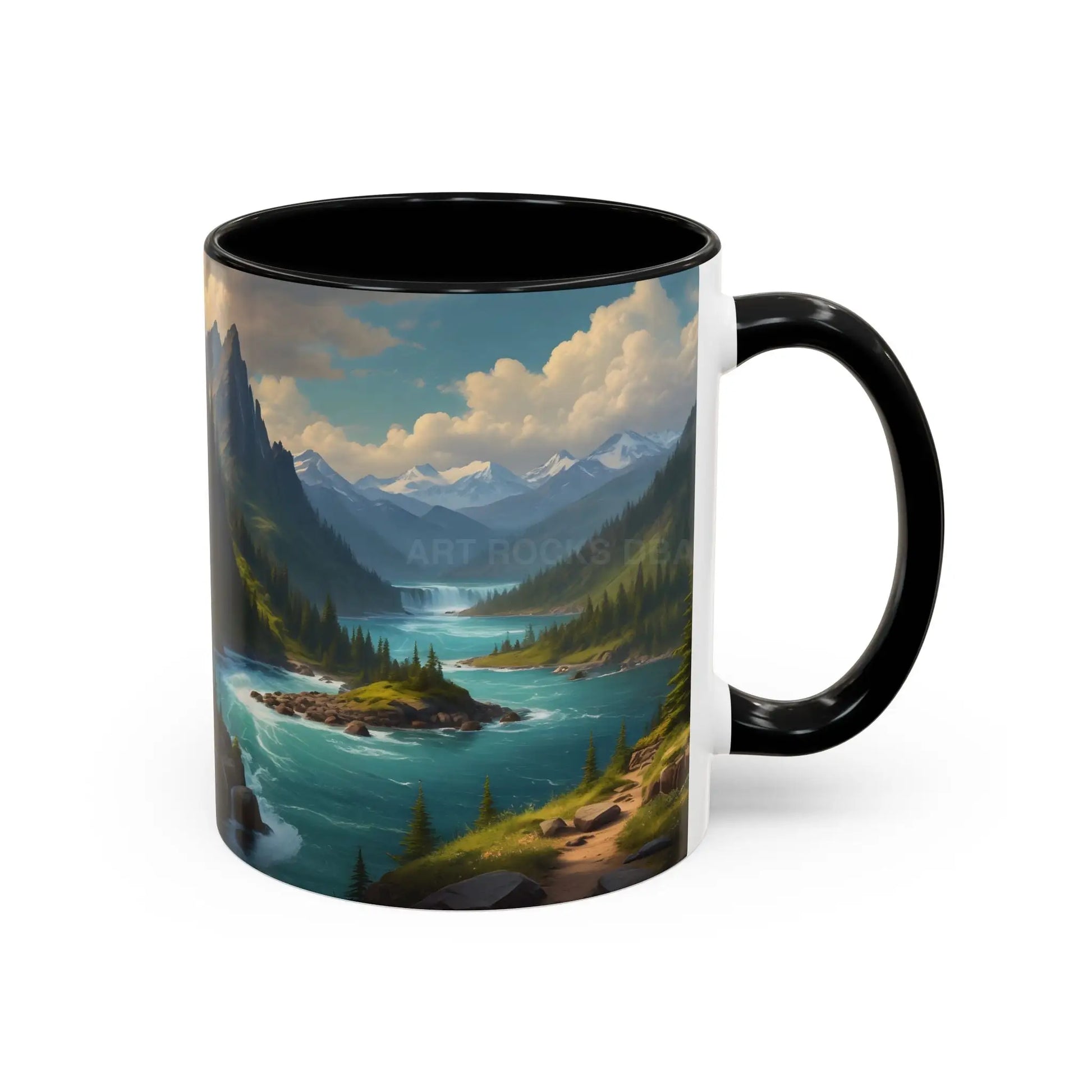 Snow Melt Mountain River Accent Coffee Mug — Nature Landscape 11/15oz - Mug
