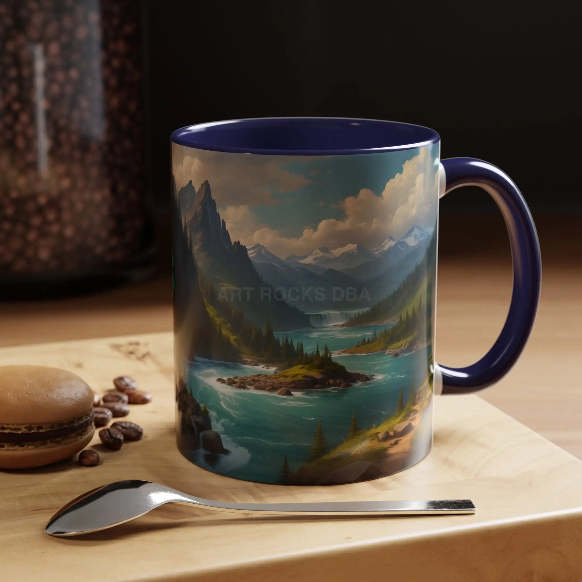 Snow Melt Mountain River Accent Coffee Mug — Nature Landscape 11/15oz - Mug